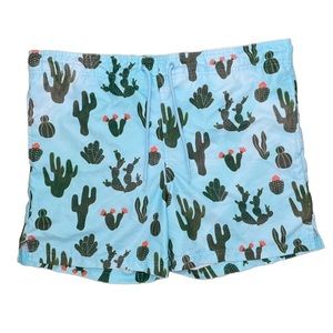 George Cactus Swim Trunks Board Shorts Mens M Medium Mesh Lined Drawstring Beach